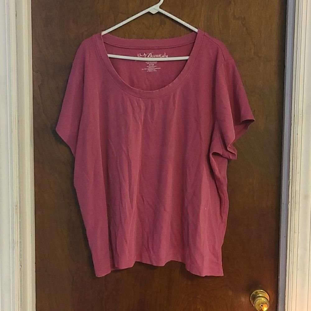 L. A. BLUES Ladies/Women's 30/32 Pink Short Sleeved Top